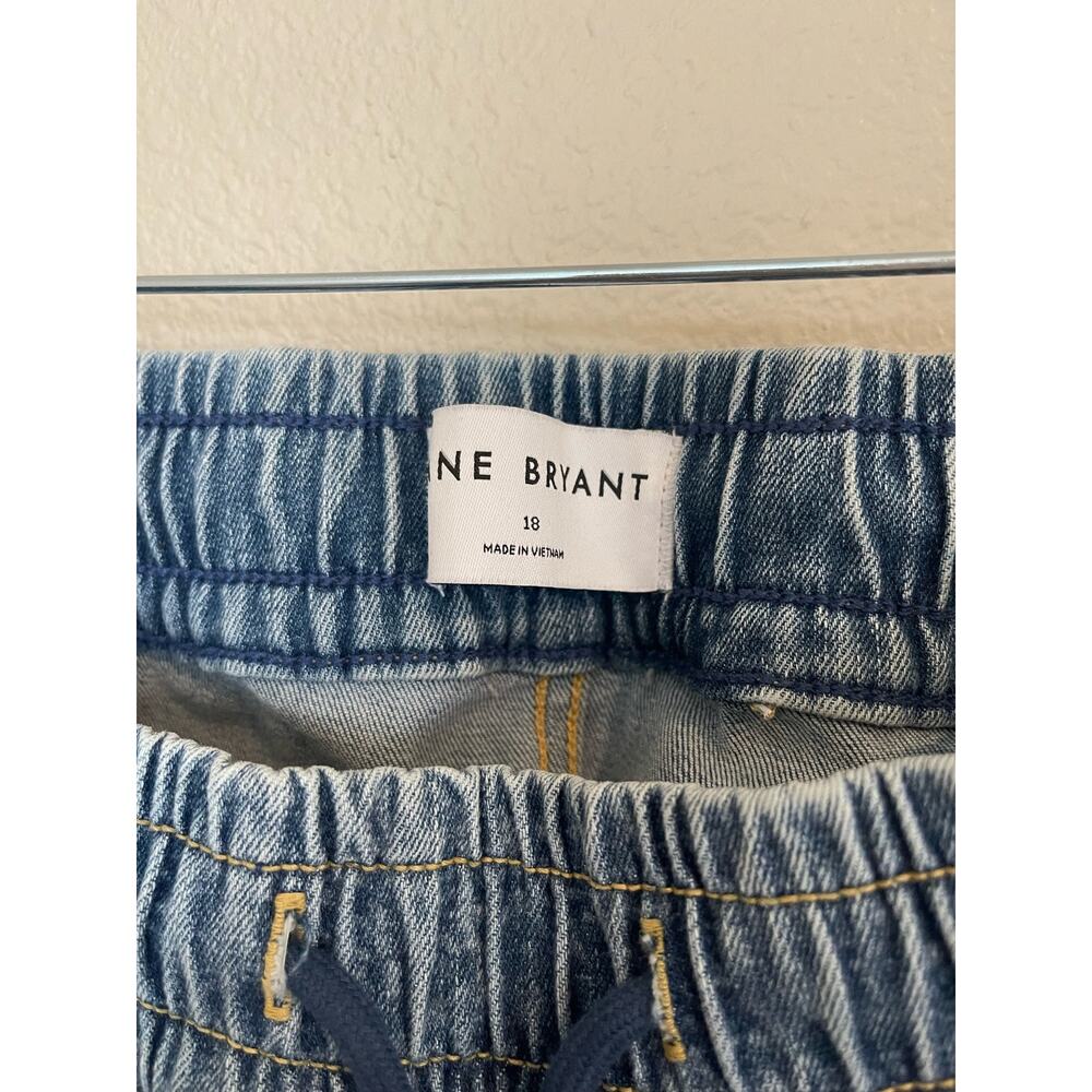 Lane Bryant Jeans Women’s 18 Blue Denim Stretch Drawstring Waistband Relaxed - Picture 3 of 10